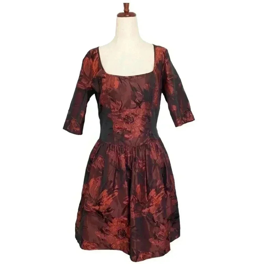 Peruvian Connection Red Cocktail Dress Size 6